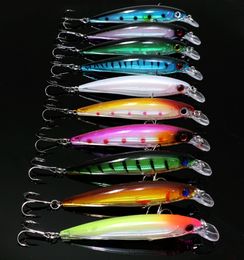 Appâts Leurres 10pcslot 11cm135g Minnow pêche Wobblers leurre manivelle dur appât artificiel truite rose 10 couleur 230912