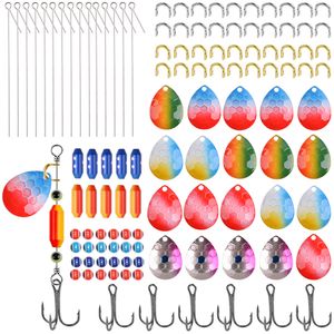 Baits lokt 155pcs/box spinner aas vissen lepel lepel kunstaas maken kit metaal hard aas met hoge haken voor karper bas snoek snoekbaarzen 230816