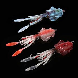 Appâts Leurres 15Cm 60G Uv Glow Pêche Soft Squid Lure Octopus Calamar Pesca Mar Sea Fishingwobbler Bait Jigs Sile Drop Delivery Spo Dhj0D