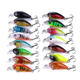 Baits lokt 15 -stcs/lot 4g Crankbait Visserij Lure Set Swimbait Hard aas Minnow Wobblers Bionic Artificial Bait Mini Crazy Crank Lure Minnow 230324