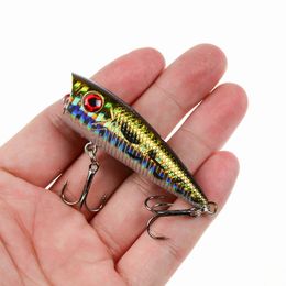 Cebos Señuelos 1pc Popper Señuelo de pesca 6cm65g Cebo duro Artificial Topwater Bass Trucha Pike Wobbler Tackle con 2 anzuelos triples 230911