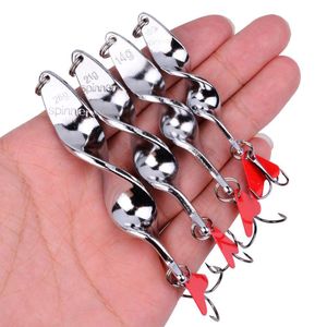 Appâts Leurres 1 pièces or argent 10g 14g 21g 28g rotatif métal Spinner cuillère leurre de pêche pour truite brochet Pesca poisson triple crochet Tackle 230911