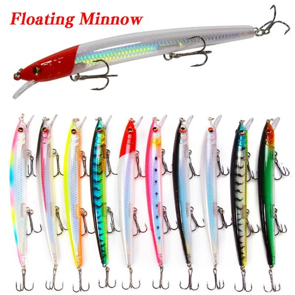 Cebos Señuelos 1 Uds largo S 135mm154g Minnow pesca pez volador clásico Wobblers plástico duro Crankbait carpa Pike Tackle 231206