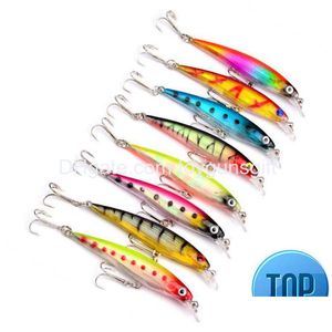 BAITS LURS 1PCS MINNOW PESCA WOBBLERS FISHER LUR LUR LUR DUR DROIT 8.2CM7.3G Natation avec hooks triples Isca Artificiel Pike Tackle Drop Deli Dh6nj