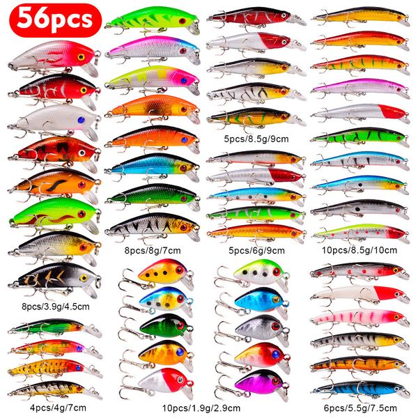 Cebos Señuelos 1 Juego Todopoderoso Señuelo de pesca mixto Conjunto de cebo Wobbler Crankbaits Swimbait Minnow Cebos duros Spiners Aparejos de pesca de carpa 230403