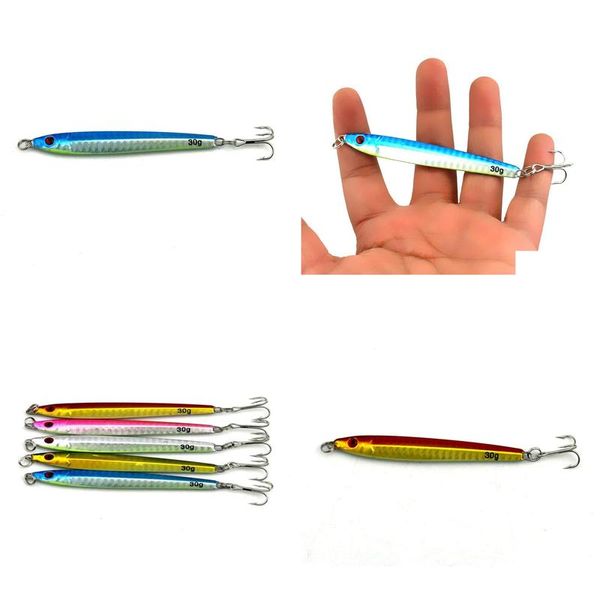 Baits Luros 20pcslot 30g Jigs de metal Fishing Sea Cebo Hard Cosa Tackle LED Bait2624526 Drop de entrega Deportes al aire libre DH52Y