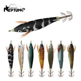 BAITS LURS 2PCS SQUID JIG HOW Fishing Lure Luminal 10cm 9g Faux artificiels Octopus Lures de crevettes en bois