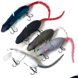 BAITS LURS 3d yeux pêche à la souris douce 15,5g 15,5 cm Crankbait flottant Bait artificiel pêcheur tout pour le poisson drop deli dhgga