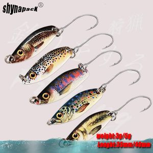 Baits lokt 3G 5G 5G metalen spinner Lure giet lepel set ultralicht zoetwater messing metalen aasforel snoek bass lake spinnen pesca hard aas 230821