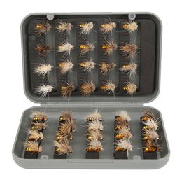 Appâts Leurres 40 pc Boîte Pêche À La Mouche Leurre Appât Truite avec Crochet Mouches Assorties Kit Nymphe Mouches Sèches Insectes 230704