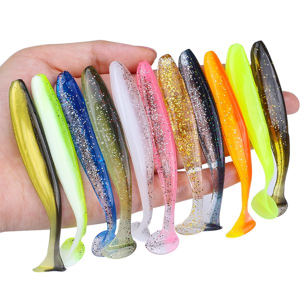 Appâts Leurres 50 Pcs / Lot Leurre Souple Shad Wobbler Silicone Appât Wobbler Sea Worm 7cm 10cm Swimbait Streamer spinnerbait accessoires 230621