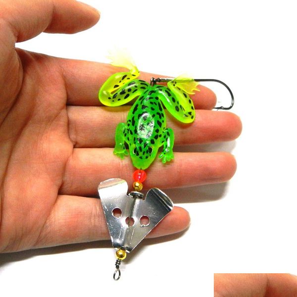 BAITS LURS 50pcs Rubber Frog Frog Fishing Lure Bass Crankbait 3D Eye Simation Spinner Spoon Bait 6.2g Tackle Accessories Drop délivre OT0GZ