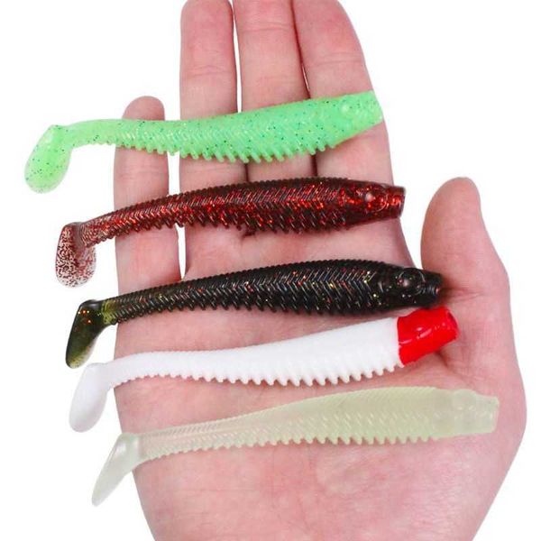 Cebos Señuelos 5 uds./lote 10cm 5,7g cola de pez en forma de T hundida cebo blando falso Leurre Shad bass Parker silicona artificial Wobblers P230525