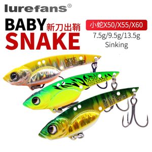 Aas Kunstaas 5 stks Lurefans Baby Snake X50 X55 X60 Zinken VIB Vissen Lokken 7 5g 9 5g 13 5g Metalen Pak Kunstmatige Wobbler Voor Bas Harde Aas 230809