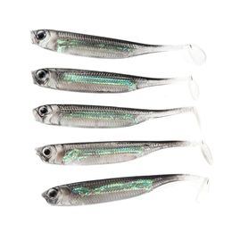 Appâts Leurres 5Pcslot Pêche Appâts Souples 7CM 75CM 17G 23G 27G T Poisson Queue Arc-En-Ciel Couleur Paillettes Swing Spinner 230801