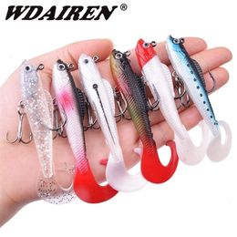 Baits lokt 6 -stcs gemengde kleuren vissen lokaas set 85 mm 85 g jig wobblers zachte kunstmatige siliconen aas zeebaars karper lepel tackle 221116