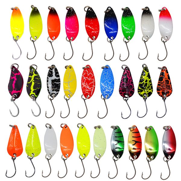 Köder Köder 7910 Stück Forellenköder 2.5g2.6g3g3.2g3.5g5g Metalllöffel Angelköder Wobbler Casting Jigging Tackle Zubehör Pesca Döbel 230403