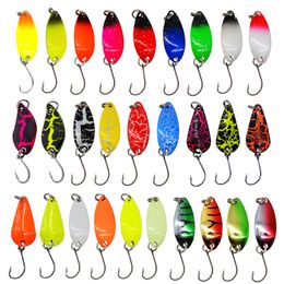 Aas Lokt 7910Pcs Forel Aas 25g26g3g32g35g5g Metalen Lepel Vissen Lokken Wobbler Casting Jigging Tackle Accessoires Pesca Kopvoorn 230620