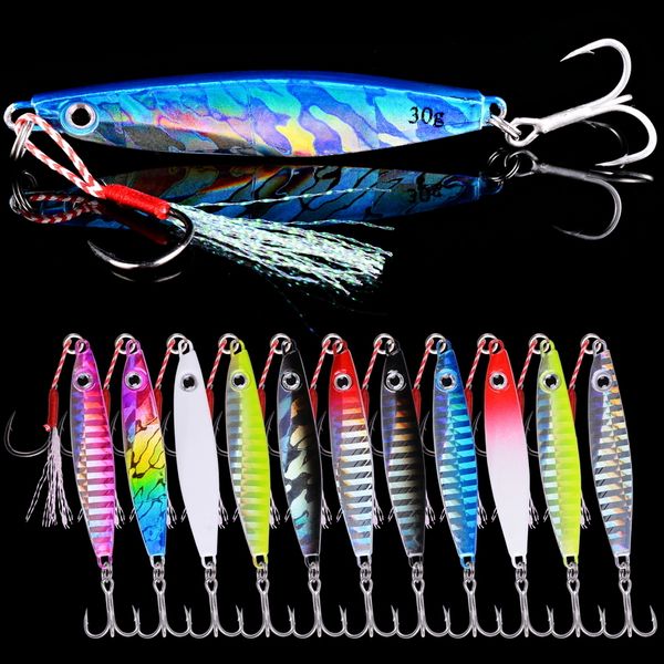 Appâts Leurres Aorace 12 pièces cuillère en métal gabarits carpe leurre de pêche 7g 12g 17g 22g 30g 40g Crankbait Jig Wobbler appât mer Pesca 230911