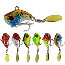 Appâts leurres arrivée 1 pièces 9g13g16g22g métal VIB leurre de pêche Spinner coulant cuillère rotative broche manivelle paillettes attirail 230630