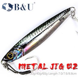 Baits Lures B U Zee Visserij Slow Jig Metal Ging Lepel 3D Print Laser Artificial Aas Boat Fishing Super Hard Fish 230307