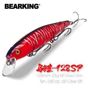 Aas Lokt Bearking 128mm 23g model professionele kwaliteit vissen lokt harde aas duik 1.5 m kwaliteit wobblers minnow 230608