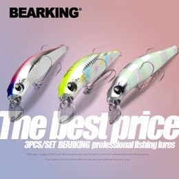 Appâts Leurres BEARKING 3pcs par set 10.5cm 16g 8cm 8.5g engins de pêche brillaient leurres méné manivelle poids fixe appât wobbler isca artificiel 230403