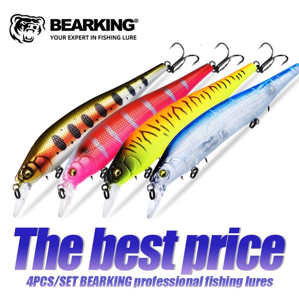 Appâts Leurres BEARKING s 4pcs set 115mm 15g plongée 1 2m SP Système de poids en tungstène Top leurres de pêche méné manivelle wobbler qualité 230809