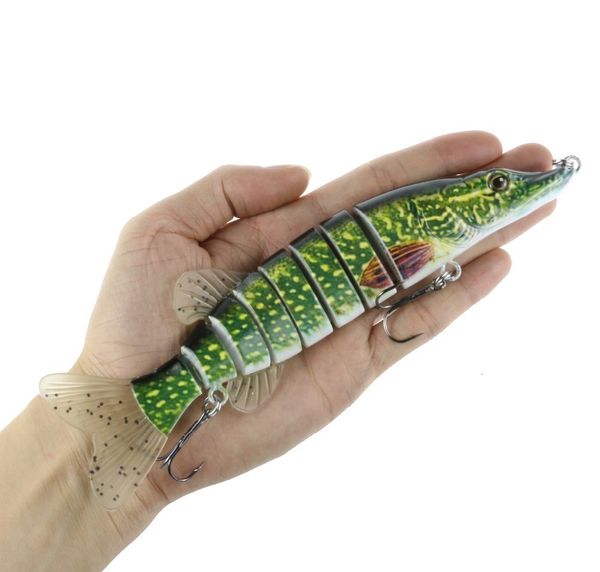 Cebos Señuelos Tamaño grande Cola suave Swimbait Realista Multi Articulado Señuelo de pesca 20.5cm 70g Lucio Muskie Pescado Señuelo Mar Pesca Cebo 230619