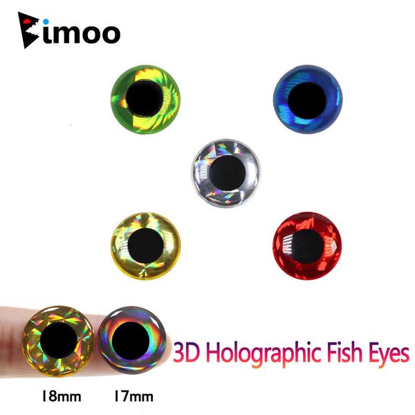 Baits Lures Bimoo 100pcs 3D Fish Eyes de peces holográficos moscas de agua de agua salada Material de atado Jigs Craft Ojeros Ojos de pesca Cebo de señuelo 230812