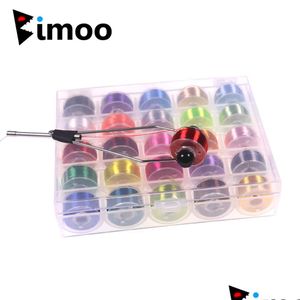 Appâts Leurres Bimoo 25 pièces assorties 200D fil d'attache de mouche pour taille 6-14 mouches leurre de pêche faisant matériel pointe bi-céramique porte-bobine Dhfp0