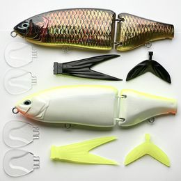 Aas Kunstaas CF LURE Luminous Jointed Bait Floating 220mm 115g Shad Glider Swimbait Fishing Hard Body Bass Snoek Painting Flaw Uitverkoop 221111