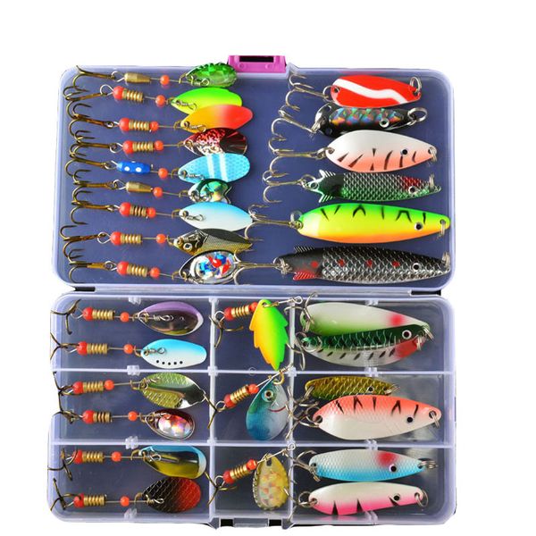 Appâts Leurres Coloré Cuillère De Pêche Leurre Ensemble Spinner 210g Truite Brochet Métal Appât Kit Crankbait Eau De Sel Frais Isca Artificielle Pesca Tackle 230912