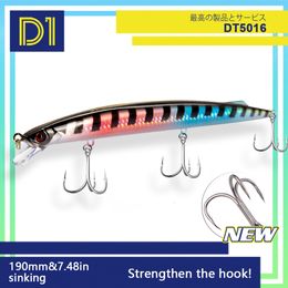 Appâts Leurres D1 Leurre de pêche en mer 190 mm 36 g Profondeur de naufrage à la traîne 0,6 à 0,9 m de long Jerkbait Wobblers d'eau salée pour bar Thon Barracuda 230516