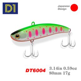 Esche esche D1 VIB Fishing 80mm 17g Long Casting Rattlin Hard Bait Sinking Vibrazioni artificiali per Bass Pike Tackle 230620