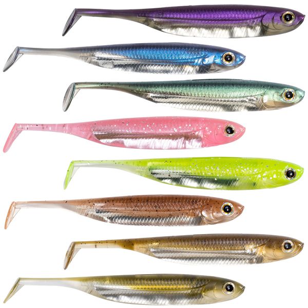 Cebos Señuelos DrFish 56 unids Pesca Plástico Suave Cebo de Silicona Paddle Tail Shad Worm Swimbaits Agua Dulce Bass Trucha 70 mm 80 mm 100 mm 230911