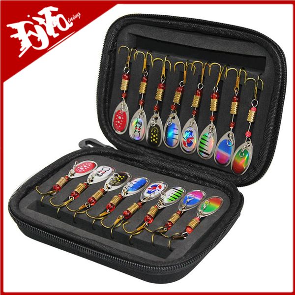 Cebos Señuelos est Cuchara de metal Spinner Señuelo de pesca 16pcs Set Spoonbait Crankbaits Wobblers de pesca para Lucio Kit de ganchillo Cebo artificial 230608