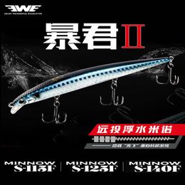 Appâts Leurres EWE BAOJUN2 Leurre De Pêche Flottant Minnow S115S125S140F Jerkbait 131721g Wobbler Appât Artificiel Pour Poisson Brochet Truite Bar 230307