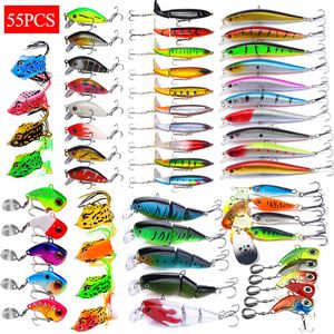 Appâts Leurres Leurre de pêche Kit de matériel de pêche Ensemble d'appâts durs Artificiels rotatifs flottants Minnow Crankbait Wobblers Spinner Crochets coulants 230821