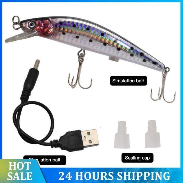 Cebos Señuelos Señuelos de pesca Simulación eléctrica Twitching Bionic Bait USB Recargable Cebo artificial Swimbait Accesorios de pesca Aparejos 230613