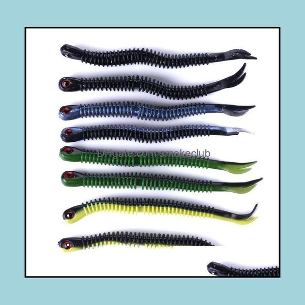 Cebos Señuelos Pesca Deportes al aire libre 16 piezas 15,4 cm/5G 6,06 pulgadas/0,17 oz gusano cebo suave mixto Swimbait artificial biónico de alta calidad Drop Delive