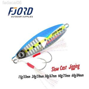 Cebos Señuelos FJORD Metal Jig Señuelo de pesca 15g 20g 30g 40g 60g Trolling Hard Bait Bass Fishing Bait Trucha Jigging Lure Jigs Señuelos de agua salada HKD230710