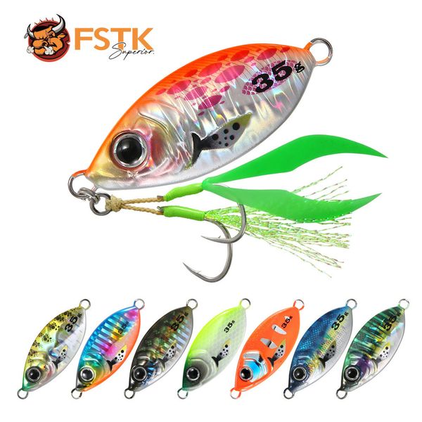 Appâts Leurres FSTK Métal Jig Leurre De Pêche À Pas Lent Feuille 15 25 35 60G Shore Cast Jigging Cuillère Basse Truite Eau Salée 230911