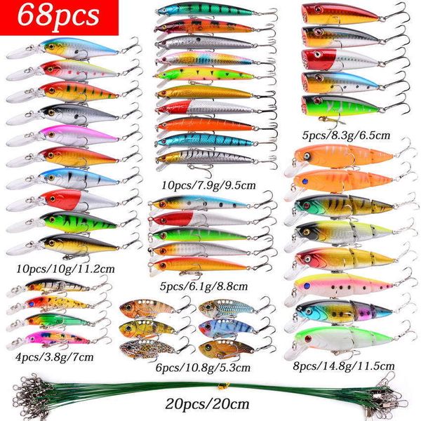 Cebos Señuelos Función completa kit de cebo de pesca mixto brazo oscilante piscina Minnow cebo duro spinner caña de pescar 230720