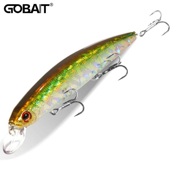 Cebos Señuelos GOBAIT Minnow flotante 14 cm 24 g Señuelo de pesca en agua superior Sistema de peso HardBait Suspending Wobbler 3 anzuelos triples Jerk Bait 015 m 231020