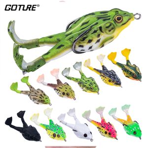 Baits Lures Goture Frog Type Topwater Lure Silicone Thunder Fishing 8910 cm dubbele propeller zacht aas kunstmatige wobbler voor 230821