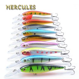 Aas Kunstaas Hercules 10PCS Minnow Vissen Lokken 11cm 105g Aritificial Wobblers Hard Plastic Duiken 254m Pesca Vis Wobbler Visgerei 231207