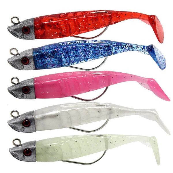 Appâts Leurres Haute Qualité 2 Remplacement Leurre Jigging Appât Souple Pêche 8 cm 85g DIY Tête Jig Poisson T Queue Bar Tackle 231206