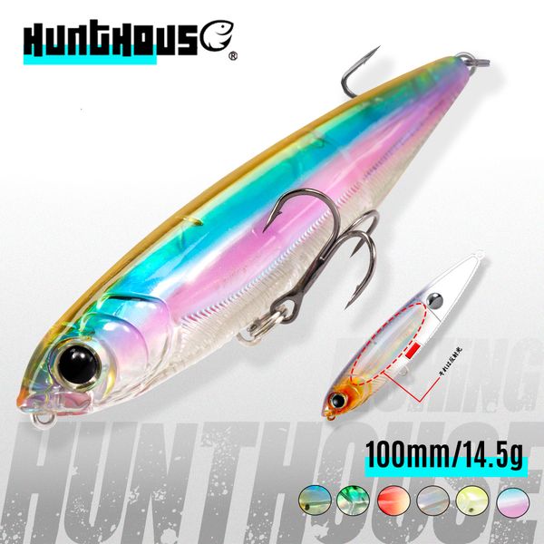 Appâts Leurres Hunthouse 3DR Crayon Topwater Leurre De Pêche 100mm 14.5g WTD Top Water Bait Surface Réfléchissant Flottant Leurres De Pêche Pour Seabass 230608