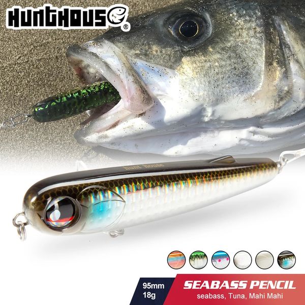 Appâts Leurres Hunthouse flottant Poppen crayon leurre pêche Wobbler WTD 95mm 18g surface d'eau salée Surface Pesca bâton basse plastique Walker 231017